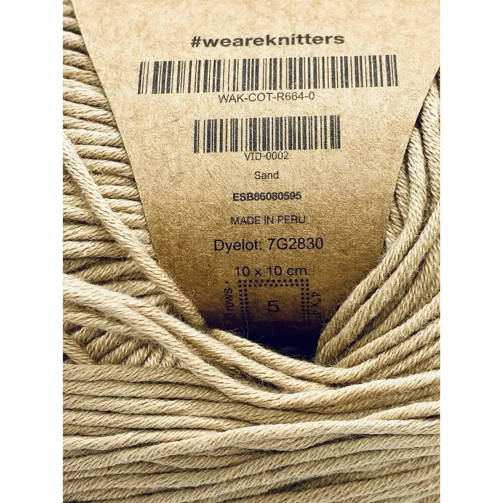 We Are Knitters The Cotton Sand 2 Skeins 3.5 oz 232 Yards NEW